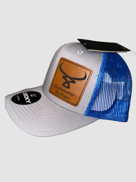 Light Grey and Blue Saltwater Buffalo Hat